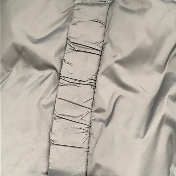 EUC Via Spiga Gray Puffer Coat Jacket Girls Sz S Hooded Faux Fur Fleece - Picture 5 of 16